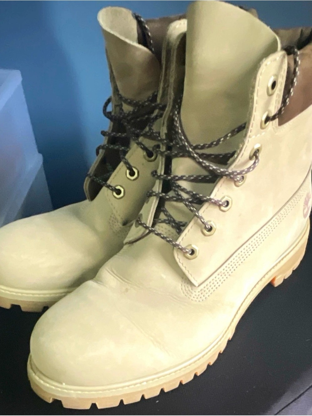 Timberland Wheat/Tan Lace-Up Waterproof Work/Rain Boots